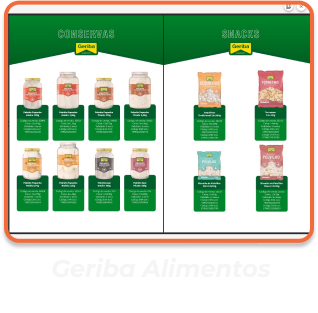 Mostrando a UX Catalog em uso na Geriba Alimentos